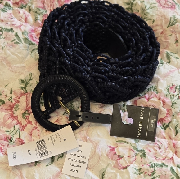 Lane Bryant Macrame Navy Blue Belt - Picture 3 of 6
